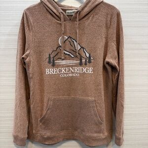 Breckenridge Mauve Hoodie with Mountain Graphic Super Soft Size Large